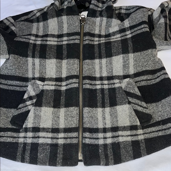 GAP Black and Gray Hooded Cape with A-line Silhouette - Picture 5 of 11